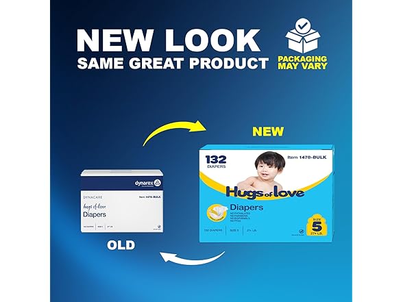 Dynarex Dynarex Hugs-of-Love Diapers Size 5 (27+