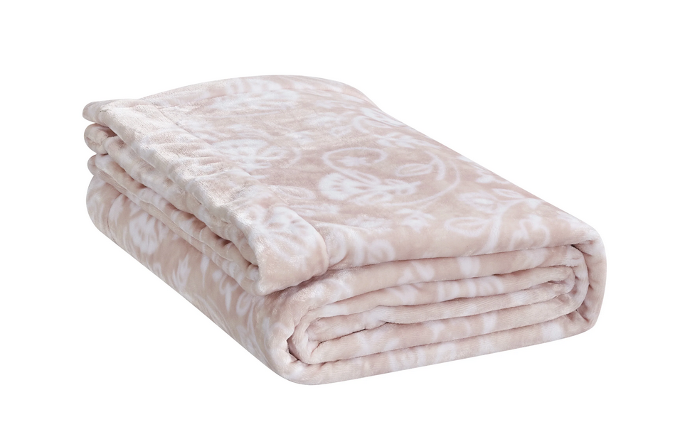 Luxury Home Blush Pink Plush Blanket Set - Gallery 5