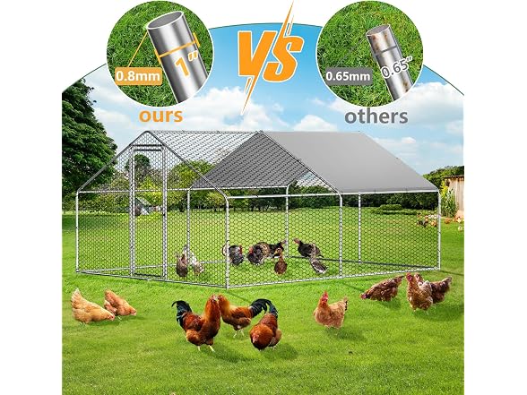 ROOMTEC Chicken Coop Large Metal Chicken Run