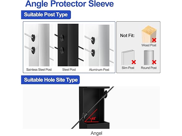 CKE 100 Pack 45 Degree Cable Railing