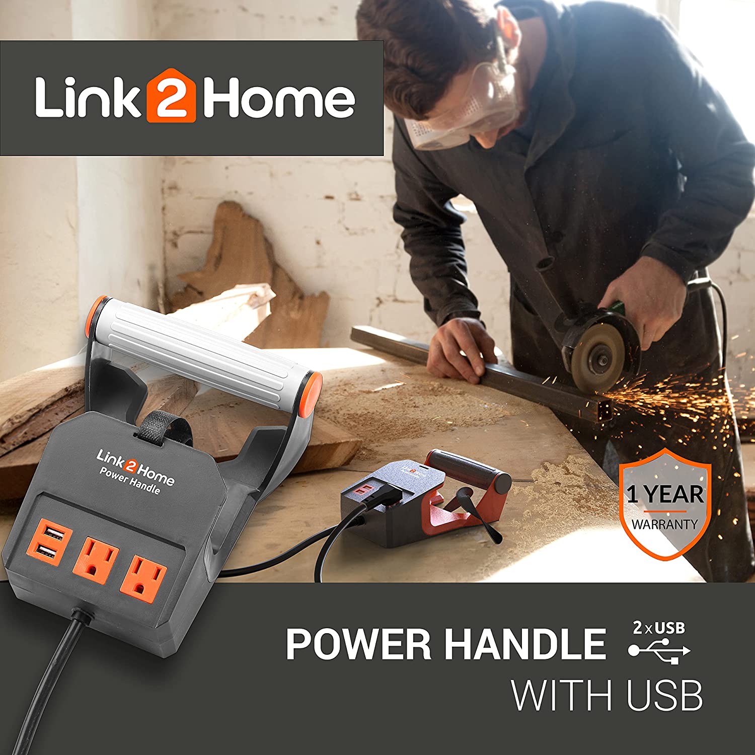 Link2Home Power Handle 20' Extension Cord - Gallery 13