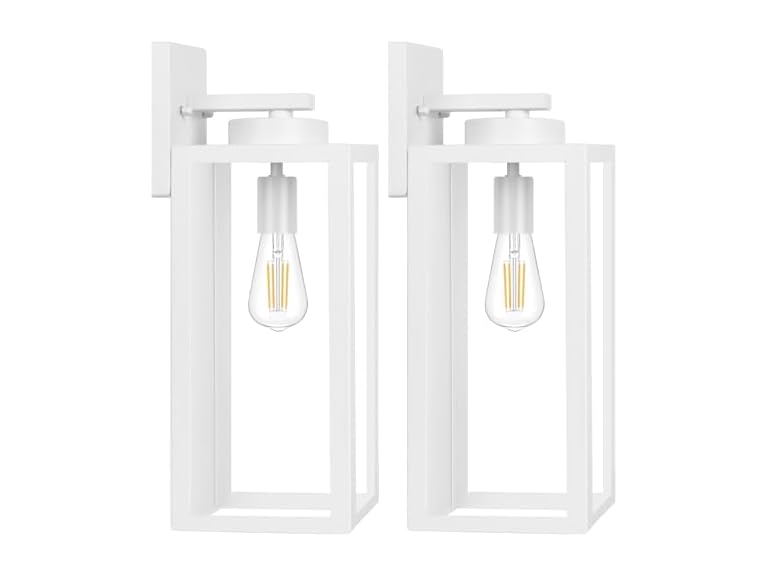 BesLowe KN00001 Outdoor Wall Light Fixtures,15" White
