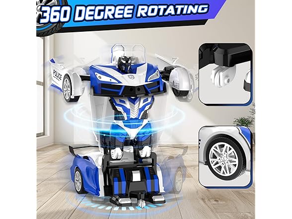 Blue Transforming Police Car