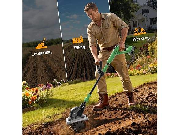WORKPROX 20V Cordless Tiller Cultivator