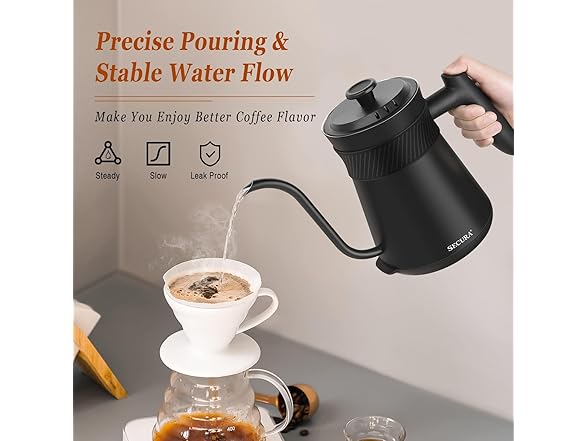 Secura Gooseneck Kettle 0.8L Black