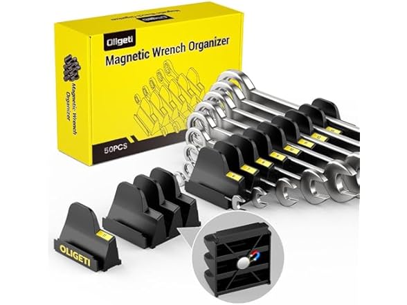 (50 Piece) Magnetic Wrench Organizer Set