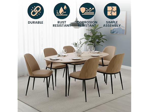 LeisureMod TCNW18BR2 Tule Dining Chair Natural Wood