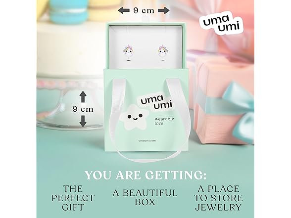 UmaUmi 925 Unicorn Face Studs Girls