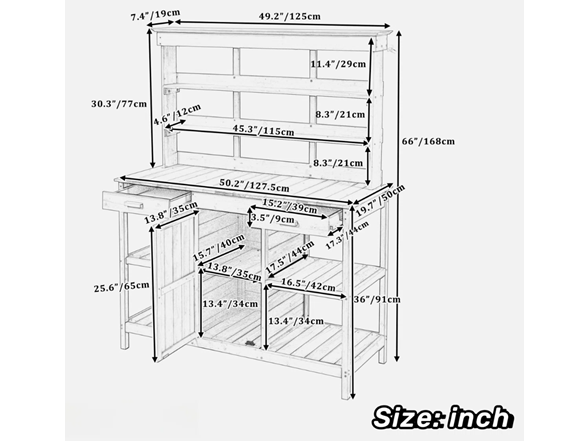 Red Barrel Studio Farmhouse Potting Bench Table