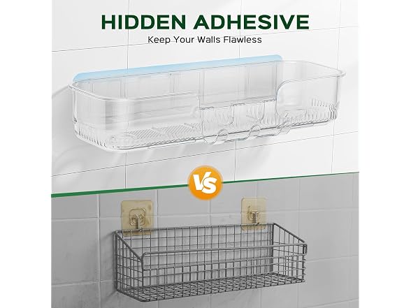 HAMITOR 2 Piece Adhesive Shower Caddy