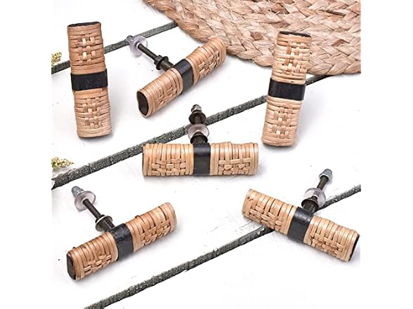 Indian Shelf 6 Pieces Wood Drawer Knobs