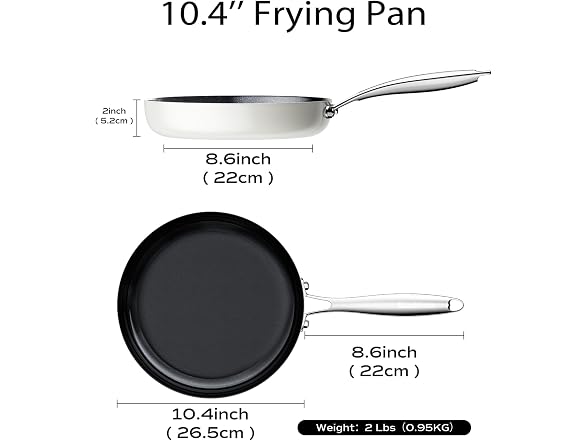Stackbear 10 Inch Ceramic Nonstick Frying Pan