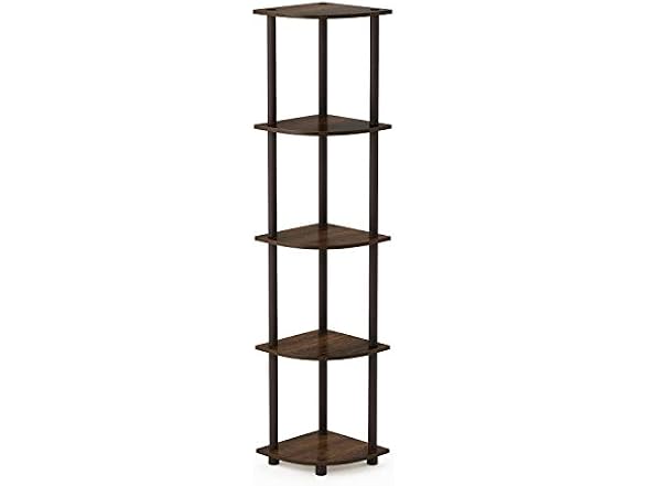Furinno Wire Book Shelf, 5-Tier Walnut Cove
