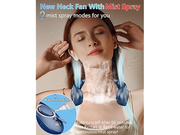 Neck Fan with Mist Spray