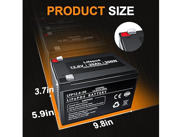 12V Lithium 20AH Rechargeable LiFePO4 Battery