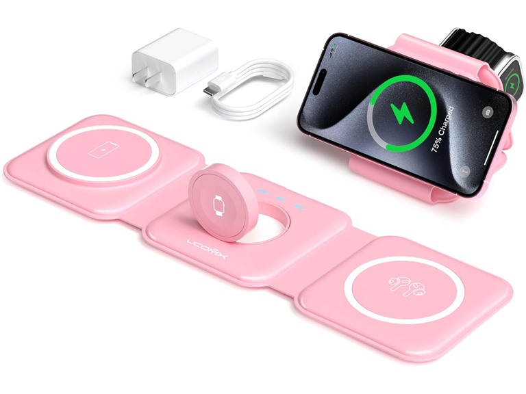 UCOMX A151(PINK) 3-in-1 Charging Station (Pink) Pink