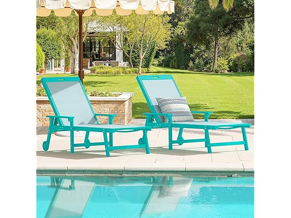 4 Set Aruba Blue Outdoor Lounge Chair