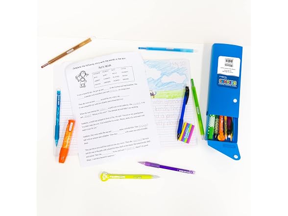 Assorted Color Slider Pencil Case (Pack of 6)