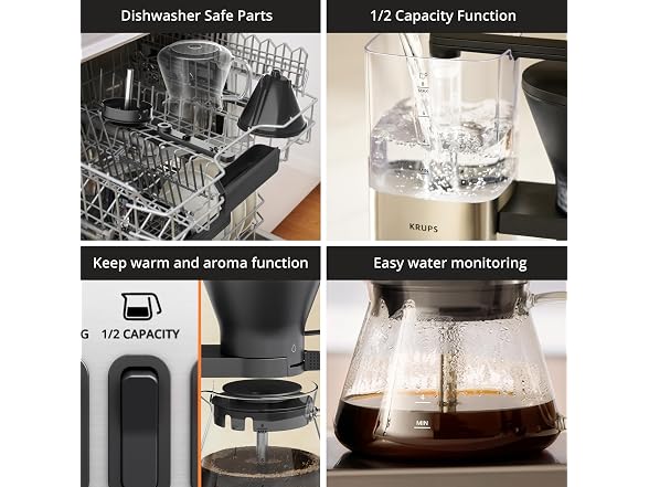 KRUPS Essential Brewer 8 Cup Drip Coffee Maker Machine - Gallery 7