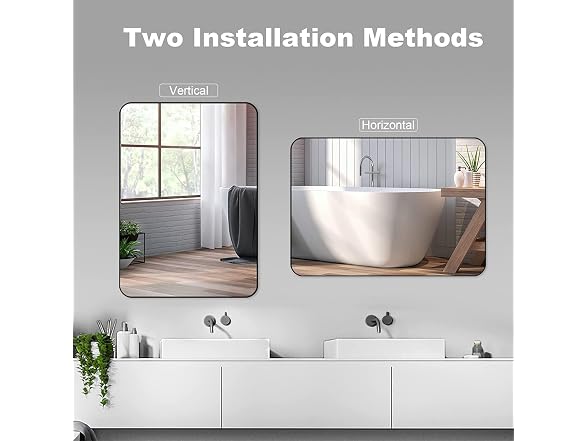 SNUGACE Black Framed Bathroom Vanity Mirror