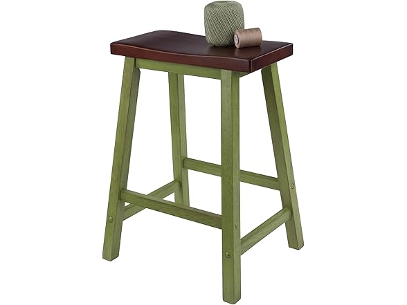 Winsome Satori Saddle Seat 24In Counter Stool Rustic