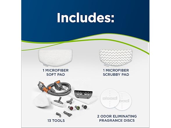 Bissell PowerFresh Lift-Off Pet Steam Mop, Steamer, Tile, Bathroom, Hard Wood Floor Cleaner, 1544A, Orange (Open Box)