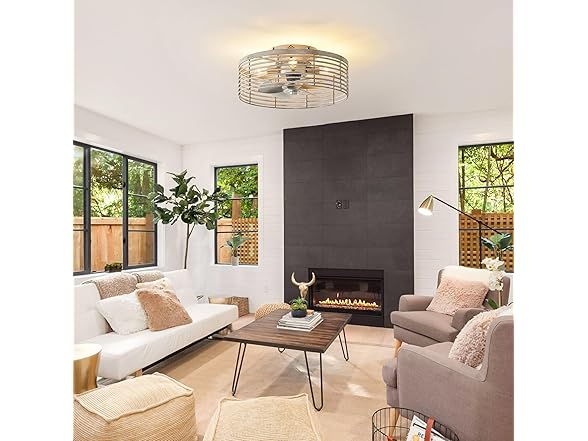 Parrot Uncle 17.7 Inch Caged Ceiling Fan with Light