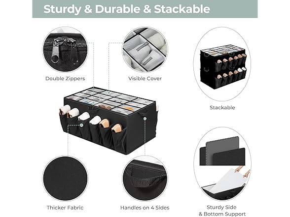 STORAGEIDEAS Extra Large Fabric Shoe Organizer for Closet