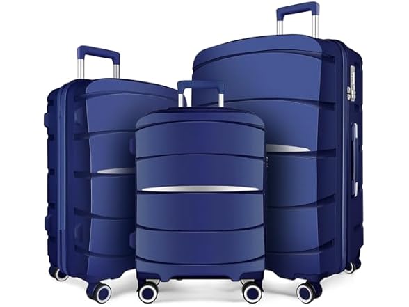 Axidou Spinner Luggage Set (20", 24", 28"), PC+ABS Shelled