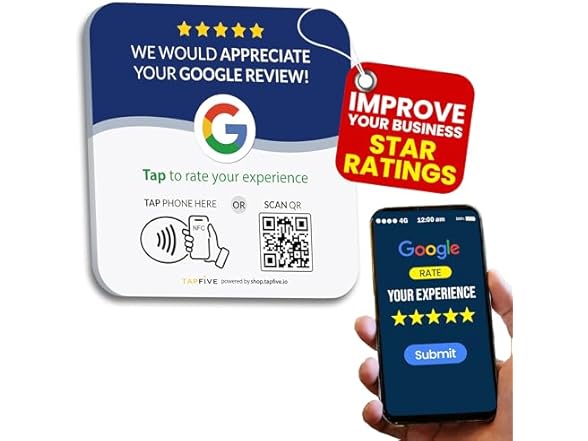 Tap Google Review Plate by TapFive
