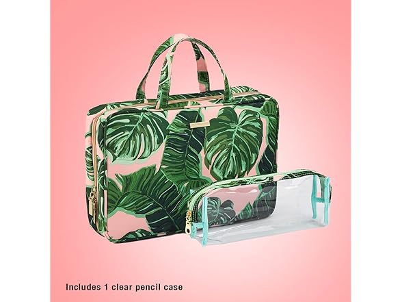 Conair Travel Toiletry Bag Pink Palm