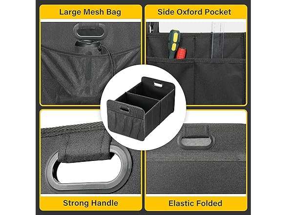 YSSOA 2 Compartments Car Trunk Organizer