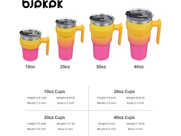 BJPKPK 20 oz Tumbler with Handle & Straw