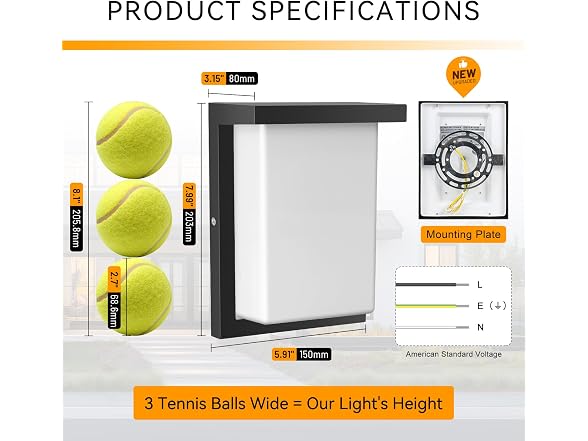 Tesjaso Modern Outdoor Wall Lights 3CCT