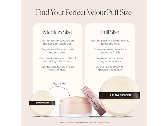 2PK Laura Mercier Velour Puff, 1.7 oz