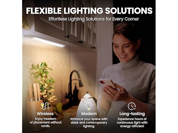 2 Pack Motion Sensor LED Cabinet Lights