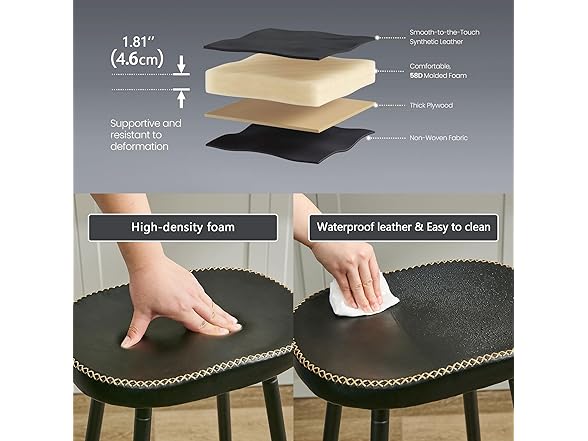 FIRAVOE Counter Stools Set of 3, Modern 24 inch Counter Height(Open Box)