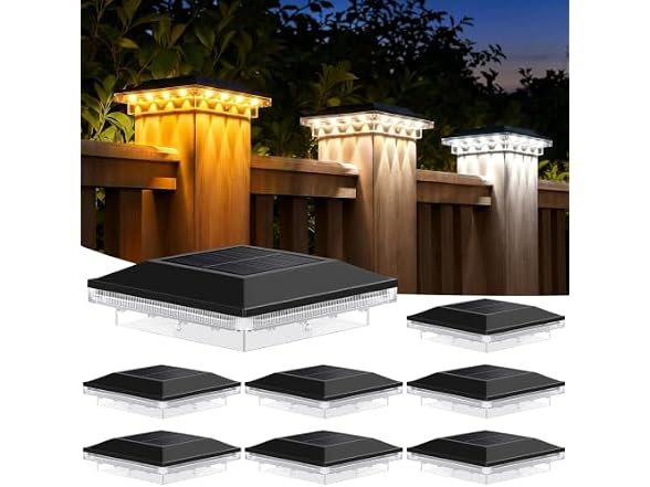 Brightever 8-Pack Solar Post Cap Lights