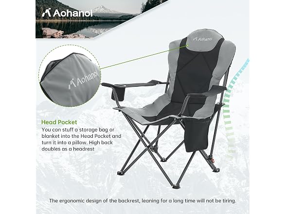 Aohanoi Grey Heavy Duty Camping Chair