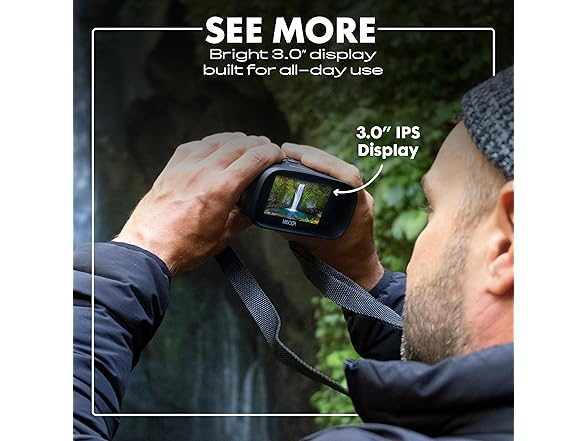 Minolta 10x25 Digital Night Vision Monocular w/Built-in 4K HD Video Camera (Gray)