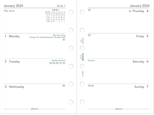 Filofax Calendar Diary Refill, Pocket Si