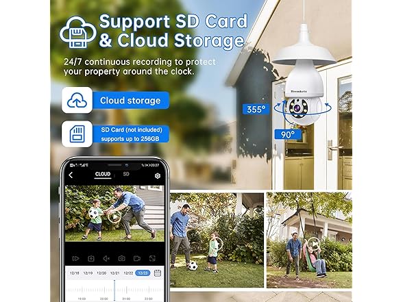 Heemketz 2K Light Bulb Security Camera