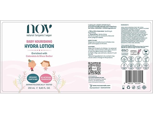 NOV natural organic vegan NOV Baby Nourishing Hydra Loti