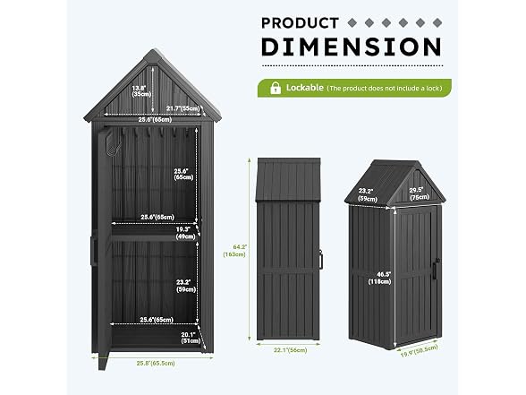 WTFGO Vertical Outdoor Storage Shed - Gallery 7
