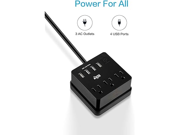 KMC 3-Outlet Travel Power Strip w/ USB Ports