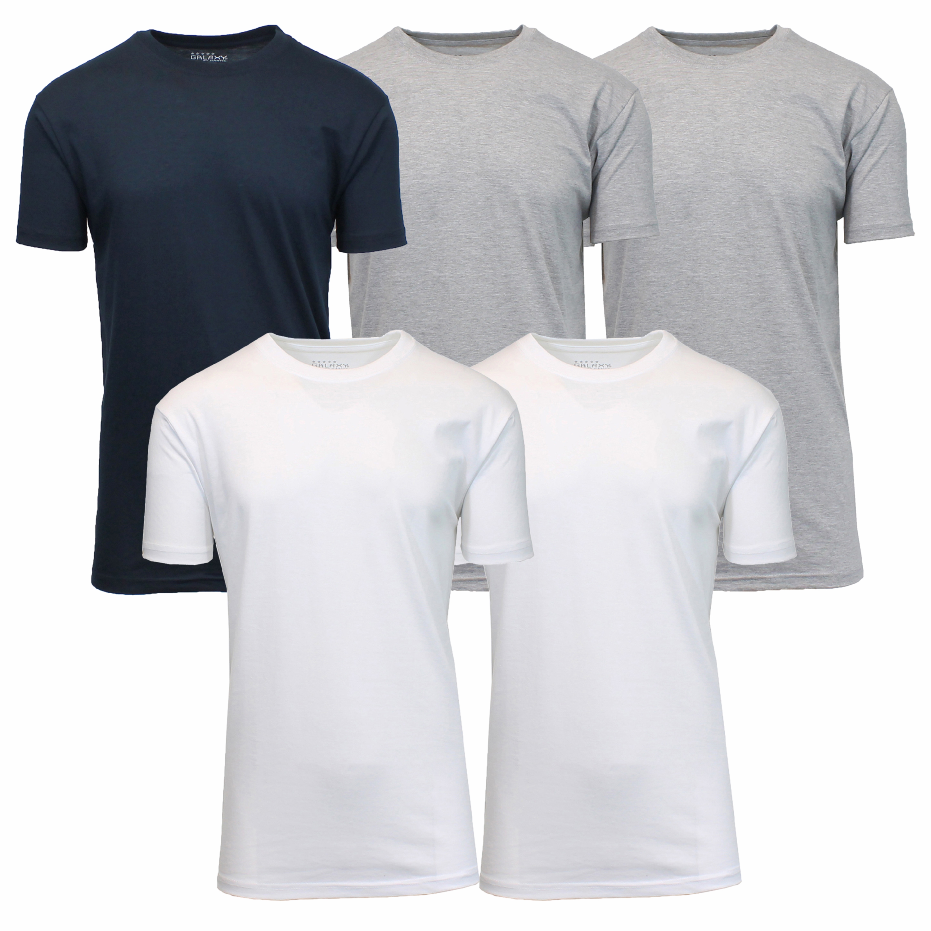 5Pk Mens S/S Crew Neck Solid Tee - Gallery 14