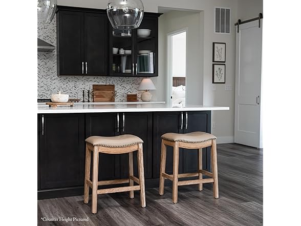 Adrien Backless Bar Stool 31" Saddle Seat