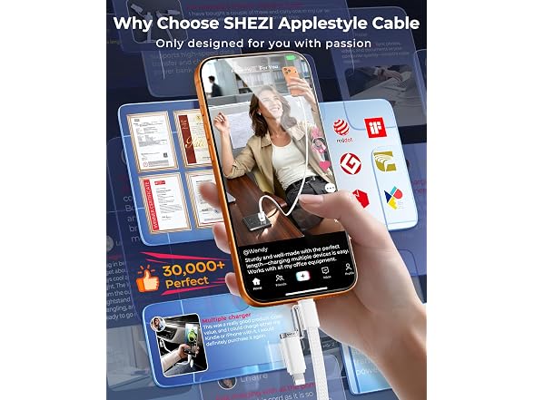 SHEZI Braided USB C to USB C Cable - Gallery 2