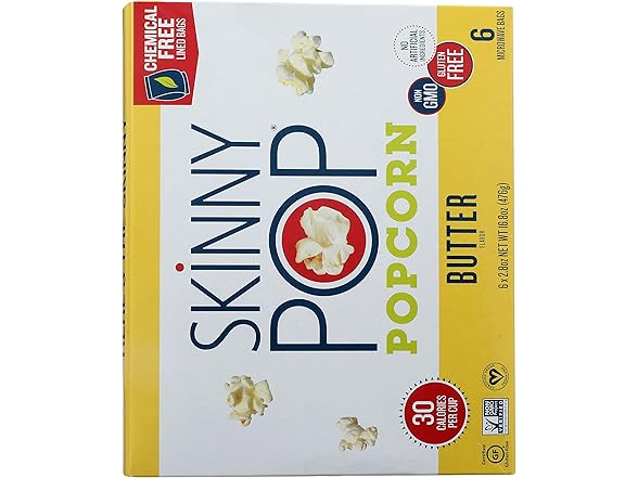SKINNY POP Butter Microwave Popcorn, 16.8 oz