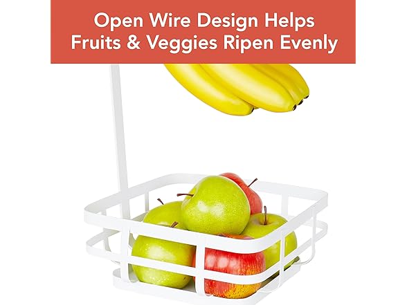 Spectrum Fruit Basket with Banana Hanger White
